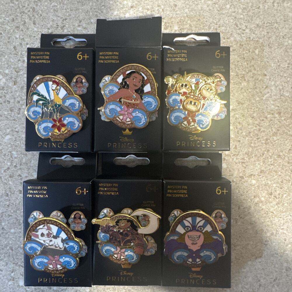 Disney Loungefly 2025 Moana Mystery Complete Pin Set